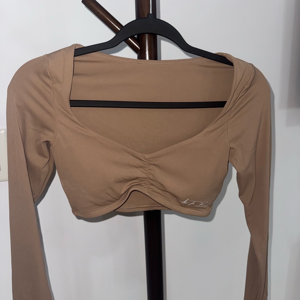 Allure Tan Long Sleeve Crop Top